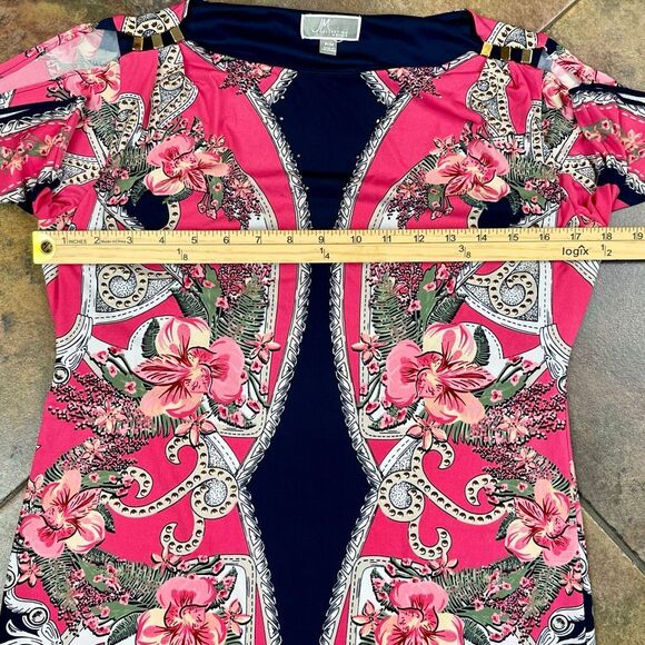 JM Collections Petite Floral Split Sleeve Dress PM - Picture 11 of 15